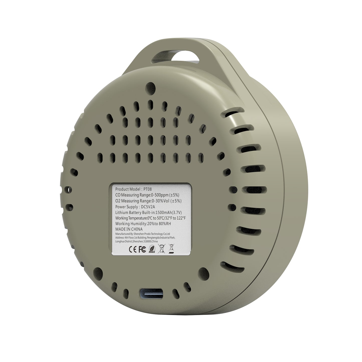 6-IN-1 Portable Environment Monitor: O2, CO, Altimeter, Barometer, Temperature, Humidity